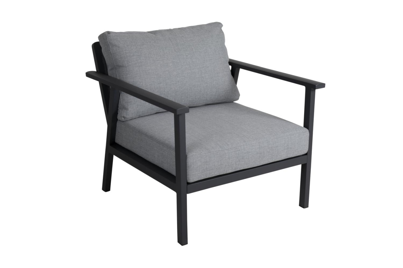 Der Gartensessel Samvaro Big überzeugt mit seinem modernen Design. Gefertigt wurde er aus Stoff, welcher einen grauen Farbton besitzt. Das Gestell ist aus Metall und hat eine Anthrazit Farbe. Die Sitzhöhe des Sessels beträgt 43 cm.