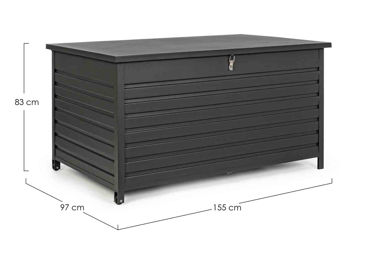 Gartentruhe mit Stauraum aus Aluminium | mobil & wetterfest