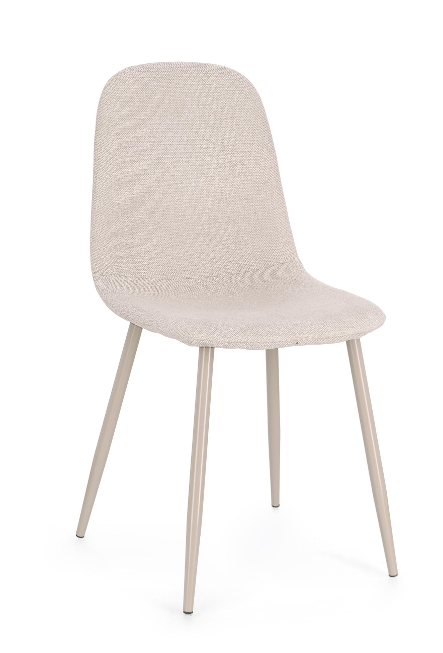 Esszimmerstuhl Irelia 4er-Set aus Stoff, Beige/Taupe