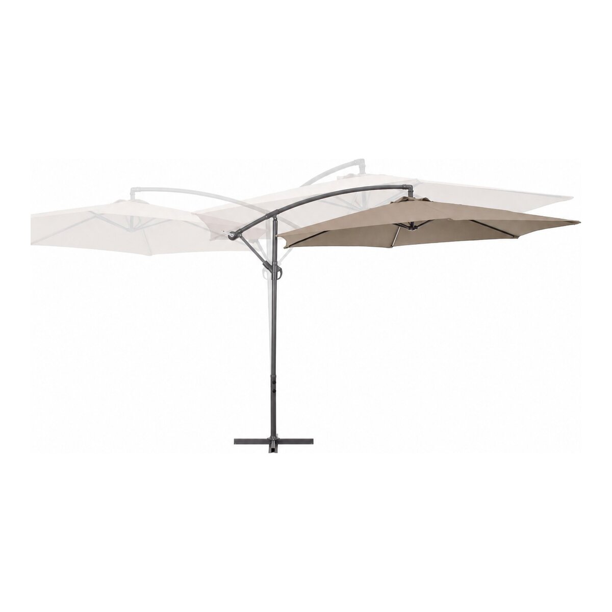 Ampelschirm Nizza - Aluminium Anthrazit, Polyester-Stoff Taupe, Ø 300 cm