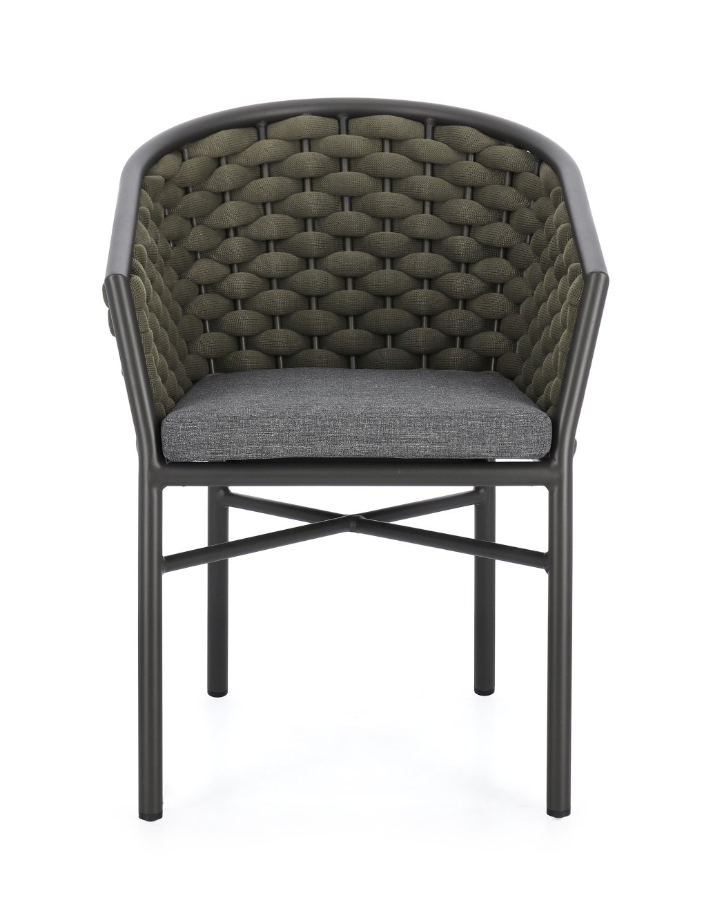 Gartenstuhl Margalida aus Aluminium, Grün / Anthrazit