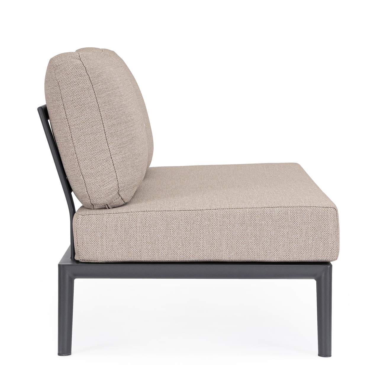 Gartenmodulsofa Gerald aus Aluminium Einzel-Element, Anthrazit