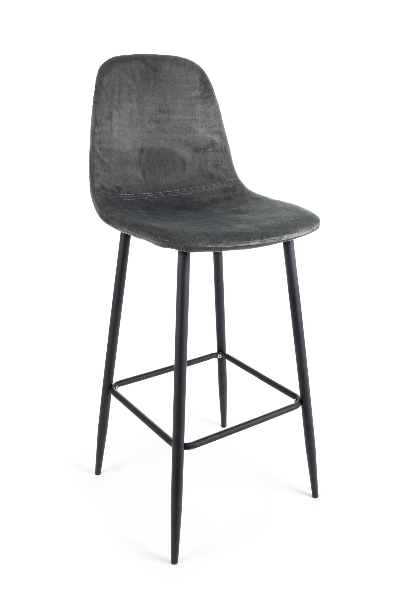 Barhocker Irelia aus Samt, Dunkelgrau Barhocker Irelia 2er-Set aus Samt, Dunkelgrau