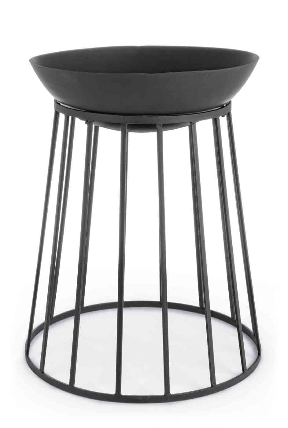 Stilvolle Feuerschale Fuoco aus Hitzebeständigen Stahl in einem schwarzen Farbton