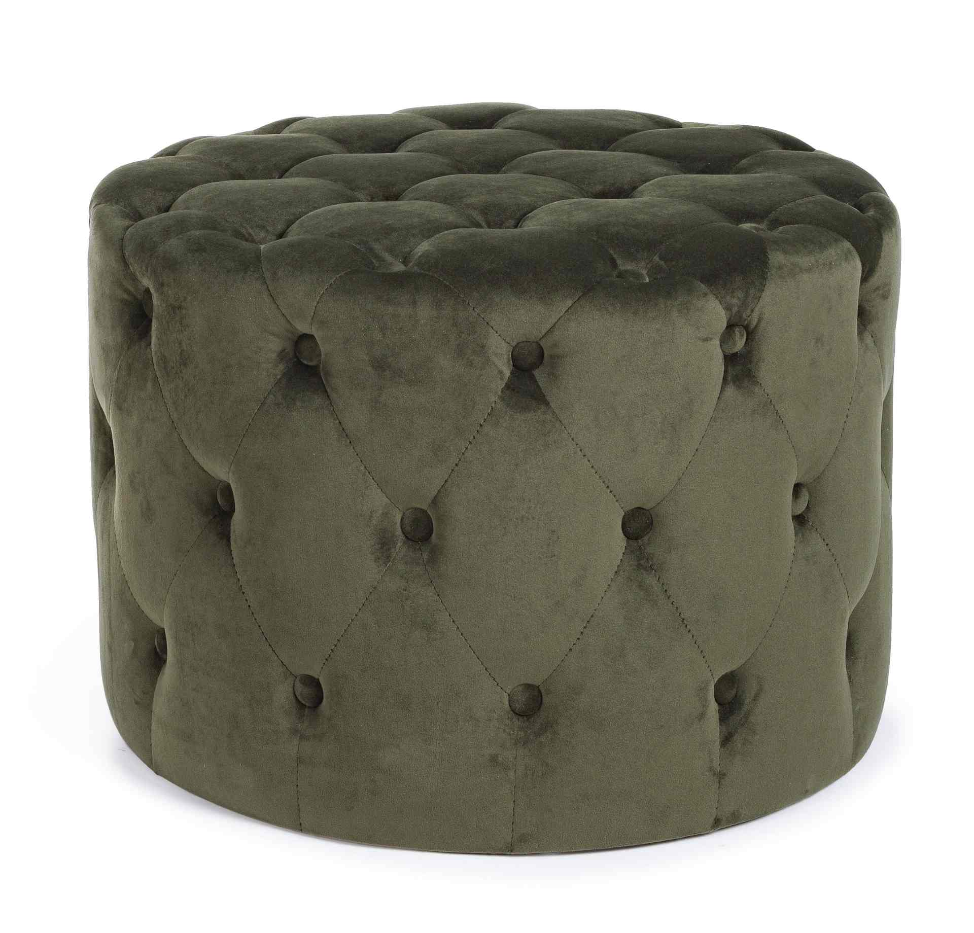 Pouf Lorella in Samt-Optik, Grün Pouf Lorella in Samt-Optik, Grün