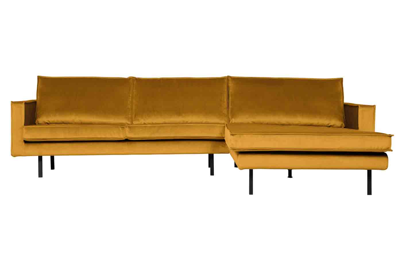Ecksofa Rodeo Chaiselongue Samt, rechts Ocker Ecksofa Rodeo Chaiselongue Samt, rechts Ocker
