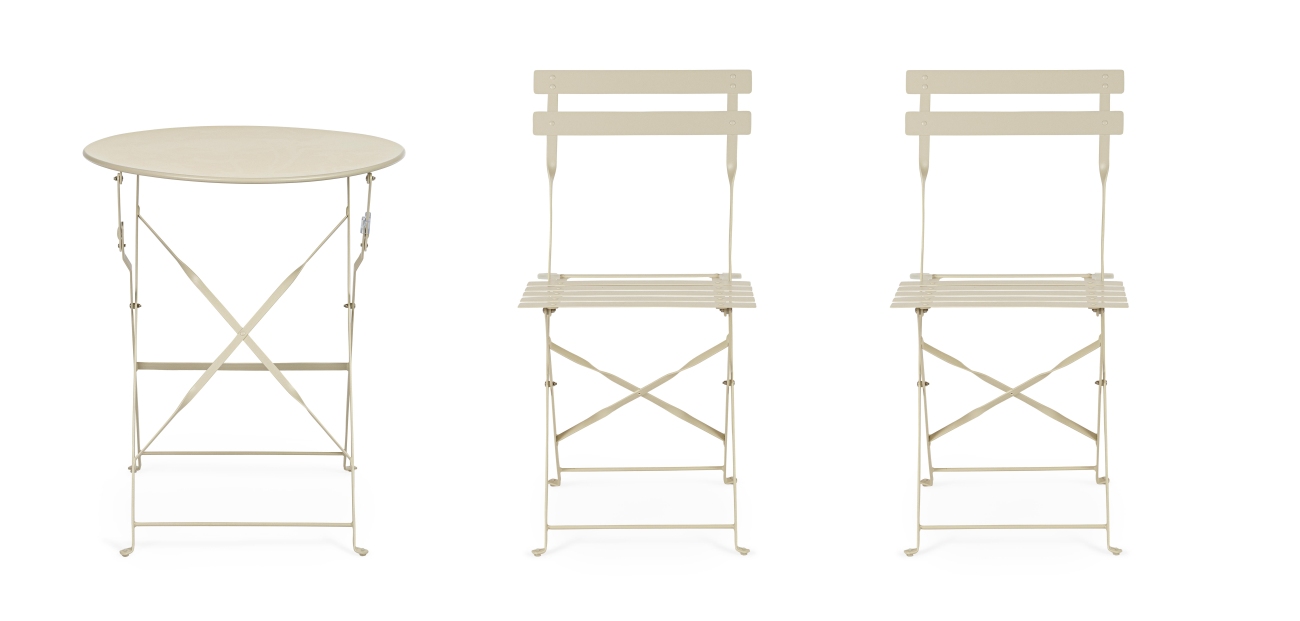 Garten-Set Austin, Stühle & Tisch, Gips