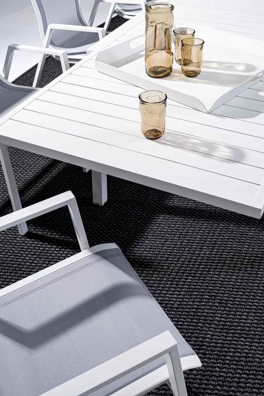 Gartenesstisch Pelagius 135-270x90 cm, Weiß