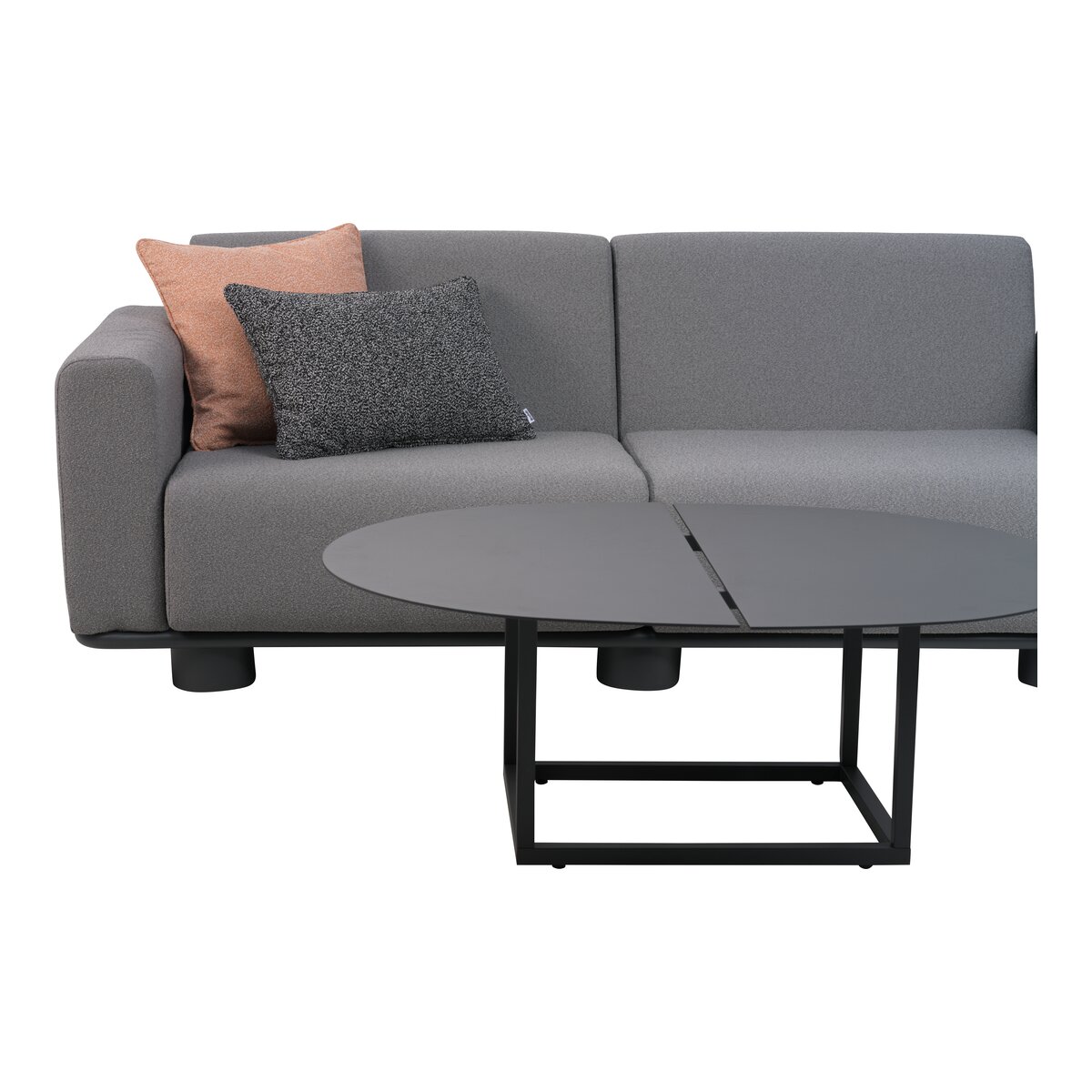 Gartensofa Bolster 2,5-Sitzer, Aluminium & Teddy-Stoff, Grau