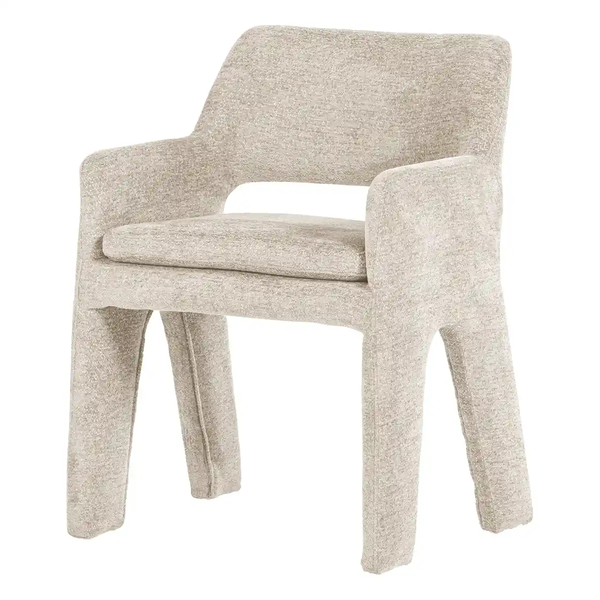 Armlehnstuhl Bigfoot -  Chenille-Stoff Sand