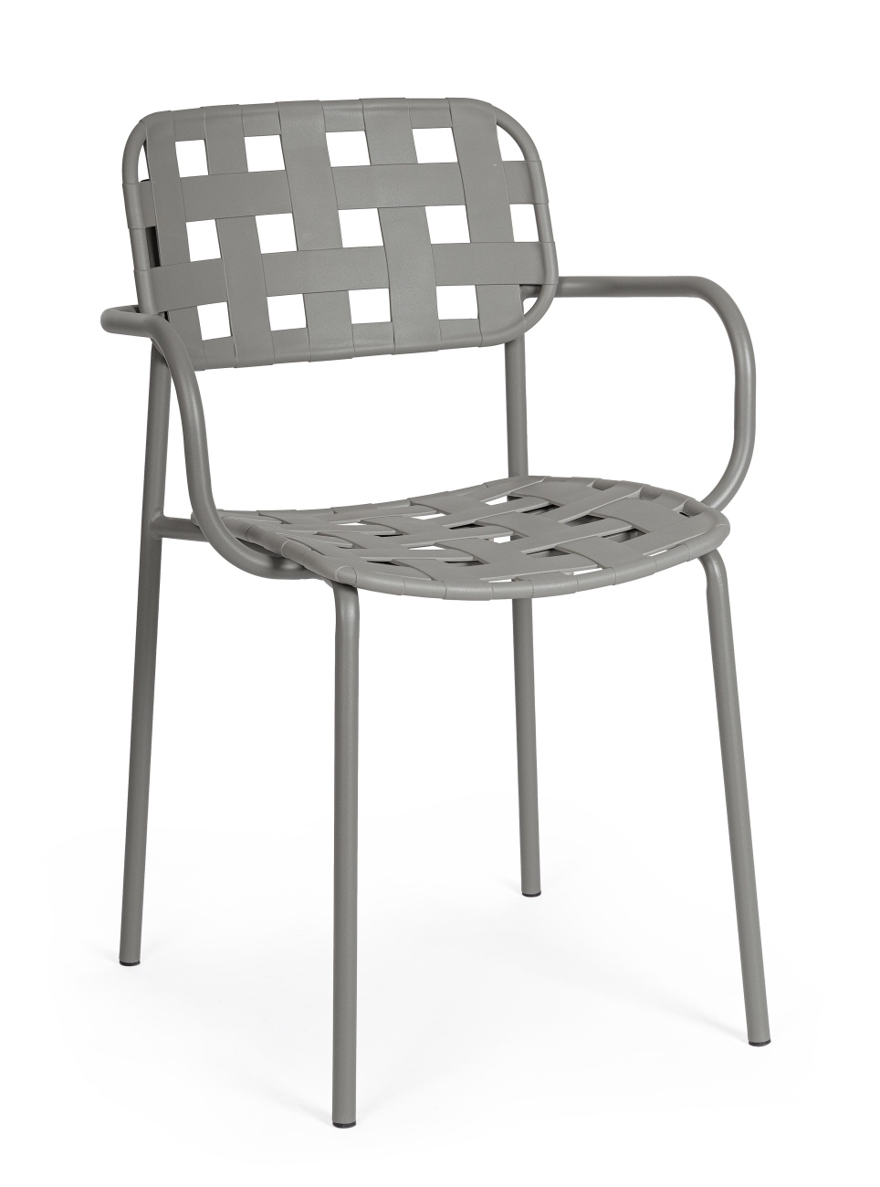 Gartenstuhl Clover mit Armlehne, Grau Gartenstuhl Clover 4er-Set mit Armlehne, Grau