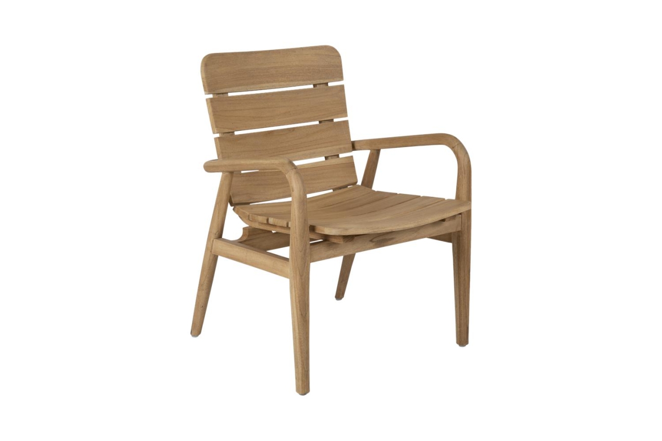Der Gartenstuhl Lilja überzeugt mit seinem modernen Design. Gefertigt wurde er aus Teakholz, welcher einen natürliche Farbton besitzt. Das Gestell ist auch aus Teakholz und hat eine natürliche Farbe. Die Sitzhöhe des Stuhls beträgt 43 cm.