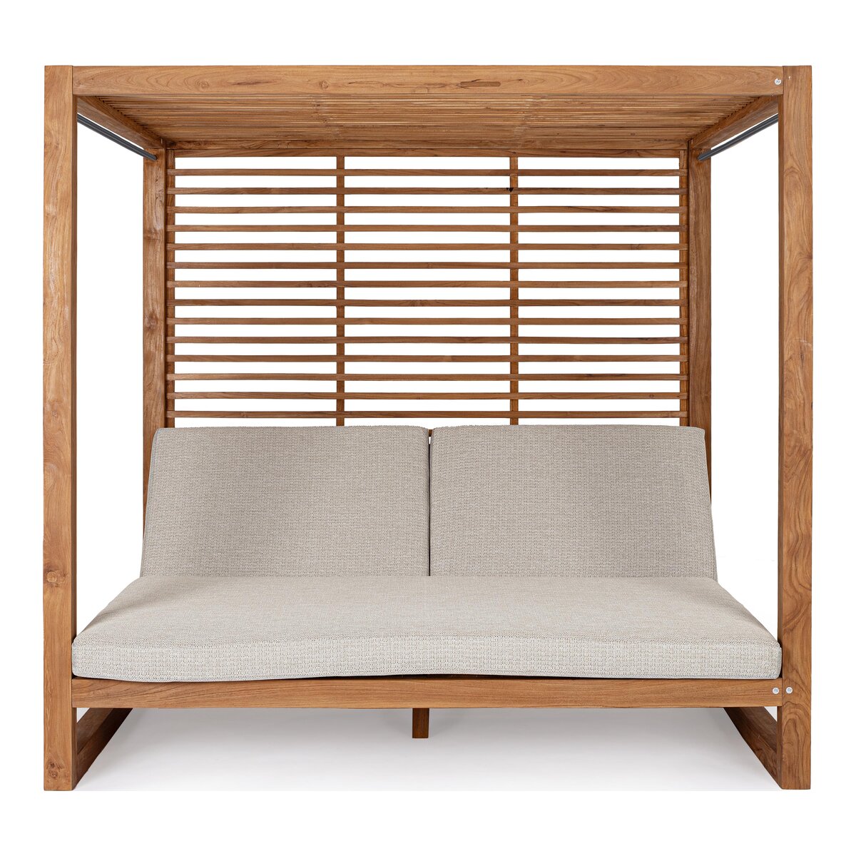 Gartendaybed Honolulu - Teakholz Natur & Olefin-Stoff, inkl. Kissen