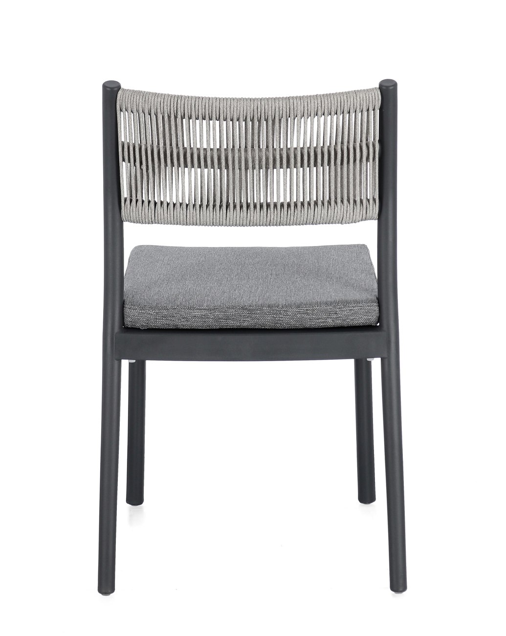 Gartenstuhl Alvin aus Metall, Anthrazit / Hellgrau