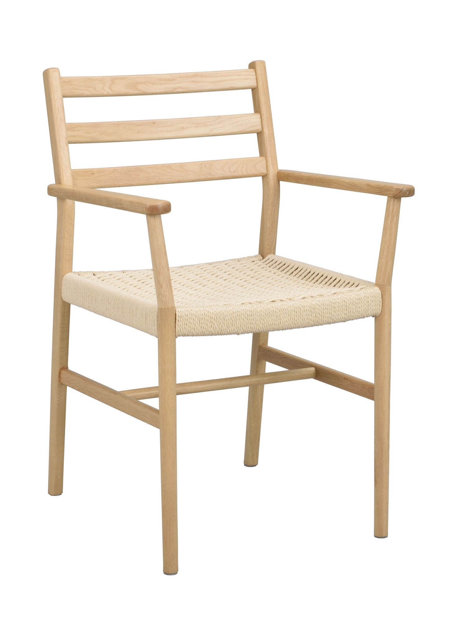 Edles Möbelstück: Stuhl Harlan mit Armlehne, Eiche Hell / Hellbeige für stilvolle Einrichtung. Stuhl Harlan mit Armlehne, Eiche Hell / Hellbeige