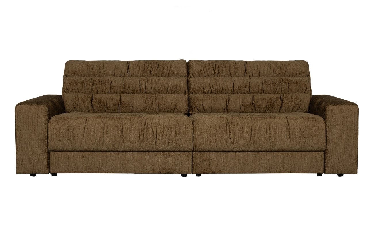 Das Sofa Date überzeugt mit seinem modernen Stil. Gefertigt wurde es aus Struktursamt, welches einen braunen Farbton besitzt. Das Gestell ist aus Kunststoff und hat eine schwarze Farbe. Das Sofa besitzt eine Breite von 226 cm.