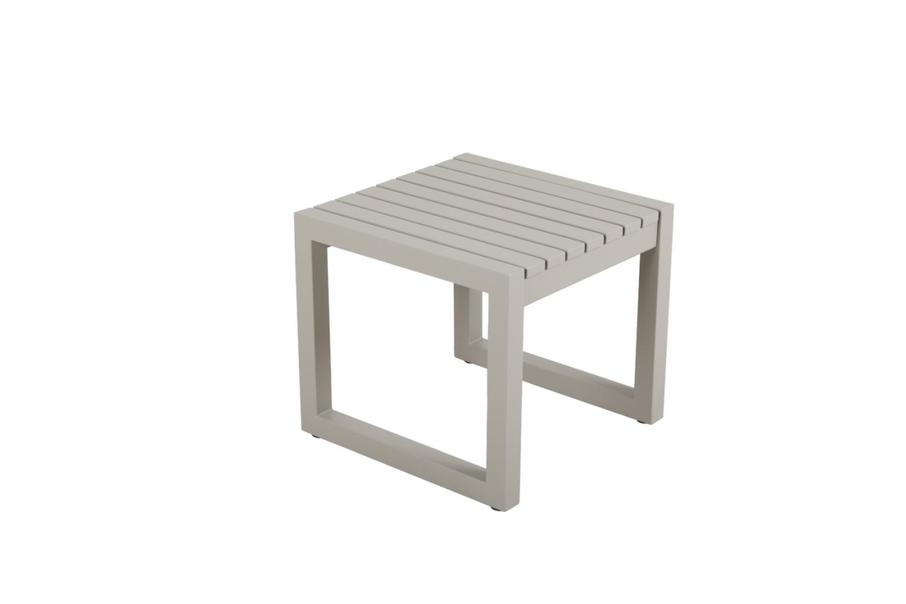 Gartenbeistelltisch Vevi aus Metall, Kaki Gartenbeistelltisch Vevi aus Aluminium, Beige
