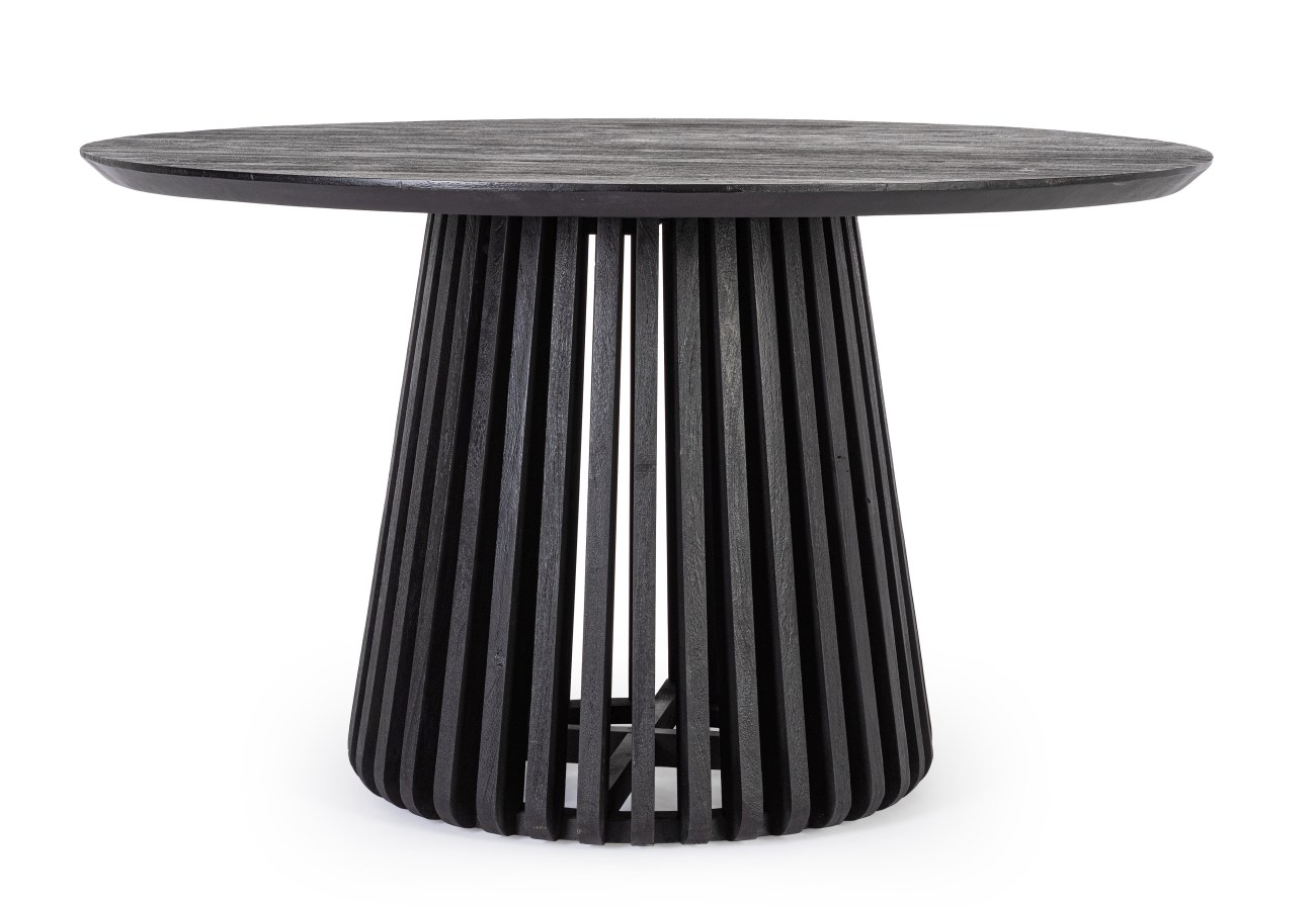 Esstisch Odion aus Mangoholz Ø 130 cm, Schwarz Esstisch Odion aus Mangoholz Ø 130 cm, Schwarz