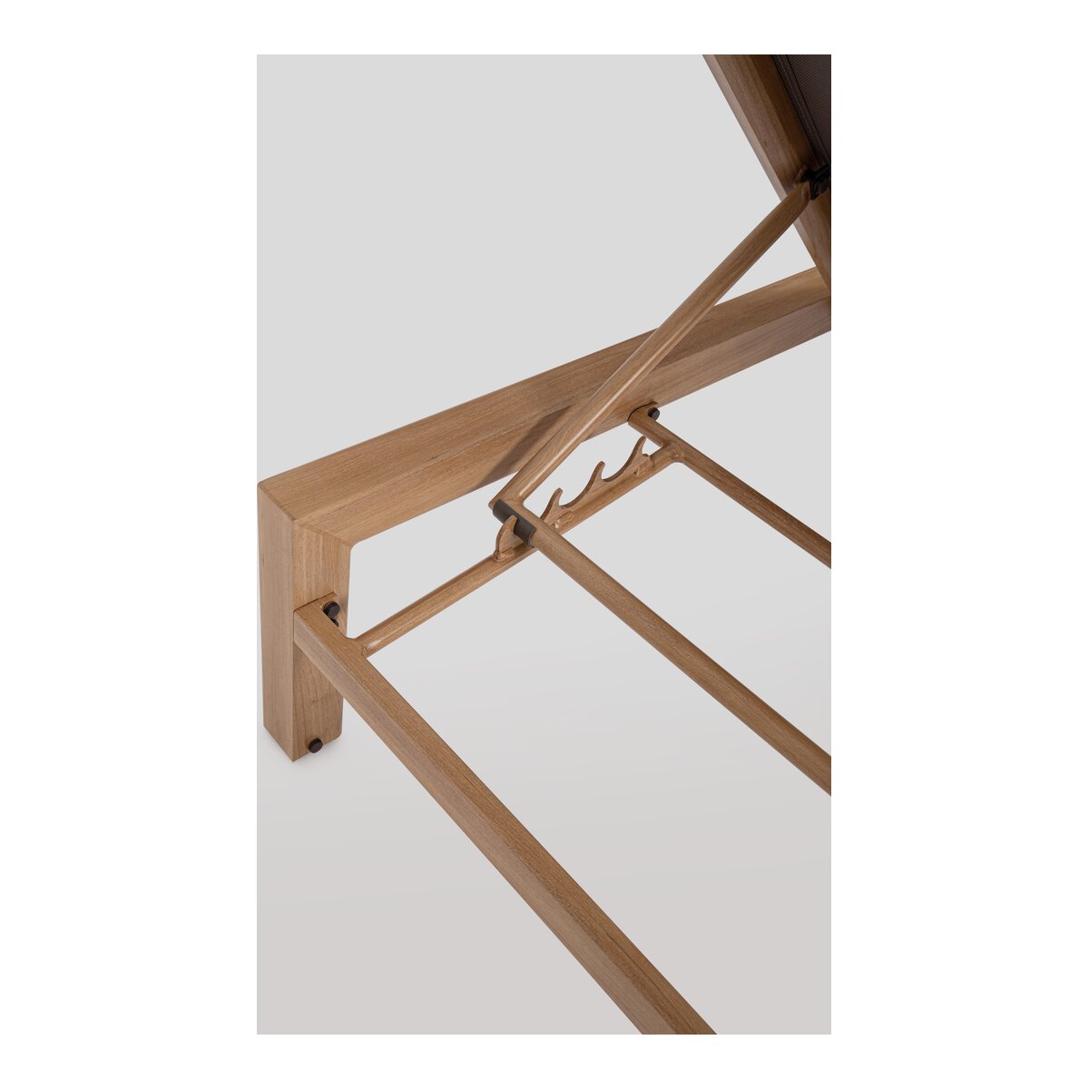 Gartenliege Skipper verstellbar - Textilene Taupe & Aluminium Naturbraun mit Holz-Optik