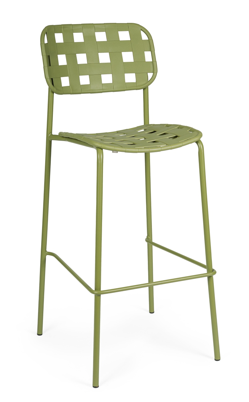 Gartenbarhocker Clover aus Metall, Grün Gartenbarhocker Clover 4er-Set aus Metall, Grün