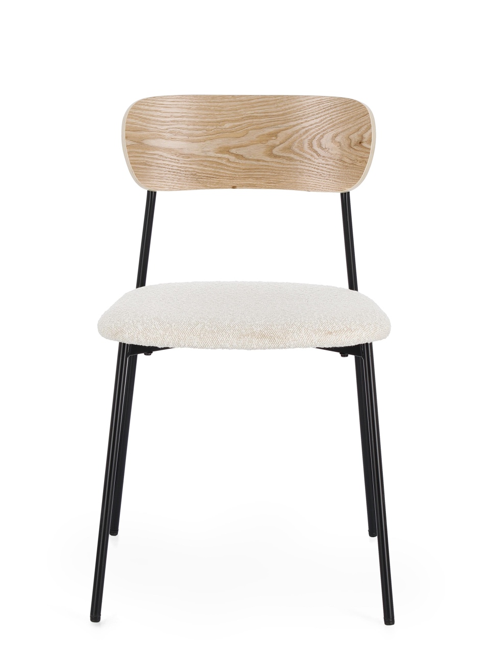 Esszimmerstuhl Genevieve aus Boucle-Stoff, Natur