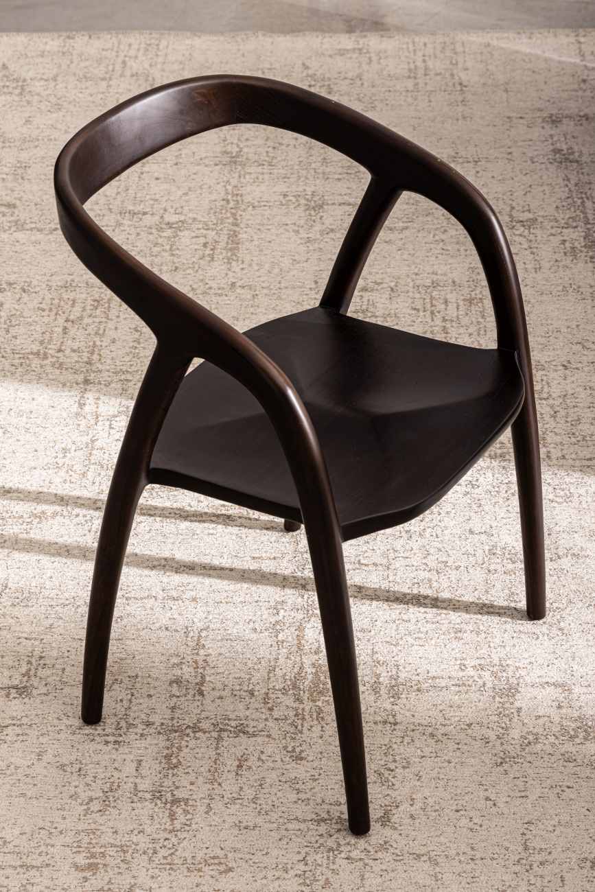 Esszimmerstuhl Dotty aus Teakholz, Dunkelbraun