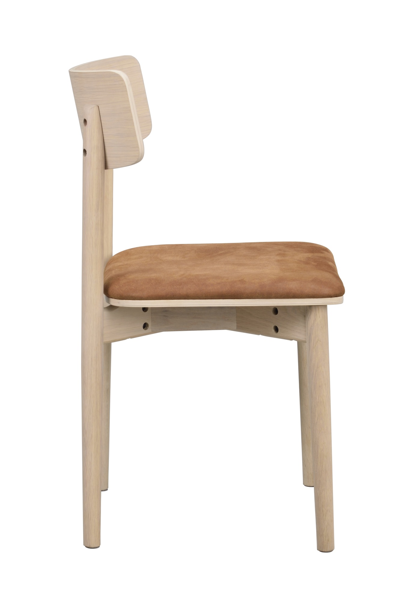 Machen Sie Ihr Zuhause komplett mit Stuhl Wolcott 2er Set, Eiche Whitewash / Braun.