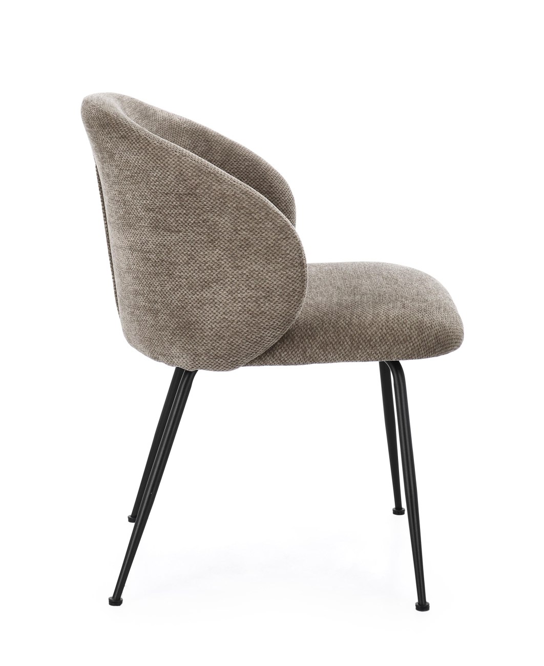 Esszimmerstuhl Gesien aus Chenille-Stoff, Braun