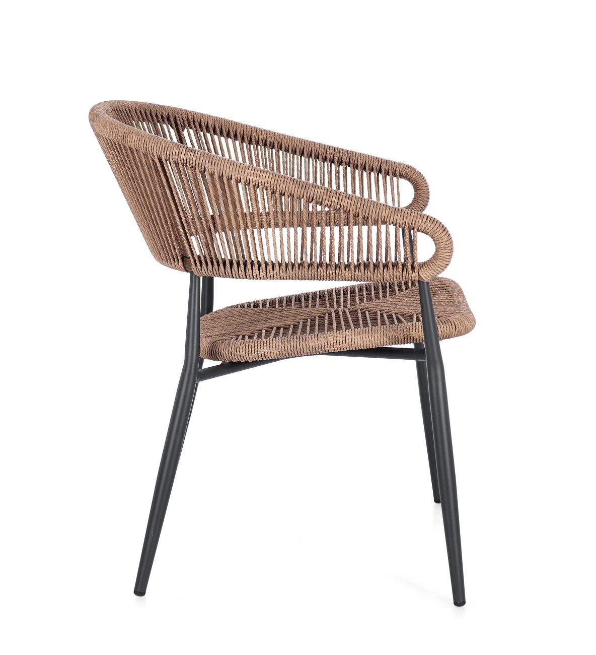 Gartenstuhl Algaida aus Aluminium, Anthrazit / Natur