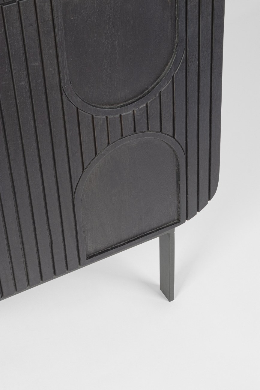 Highboard Orissa aus Mangoholz, Schwarz