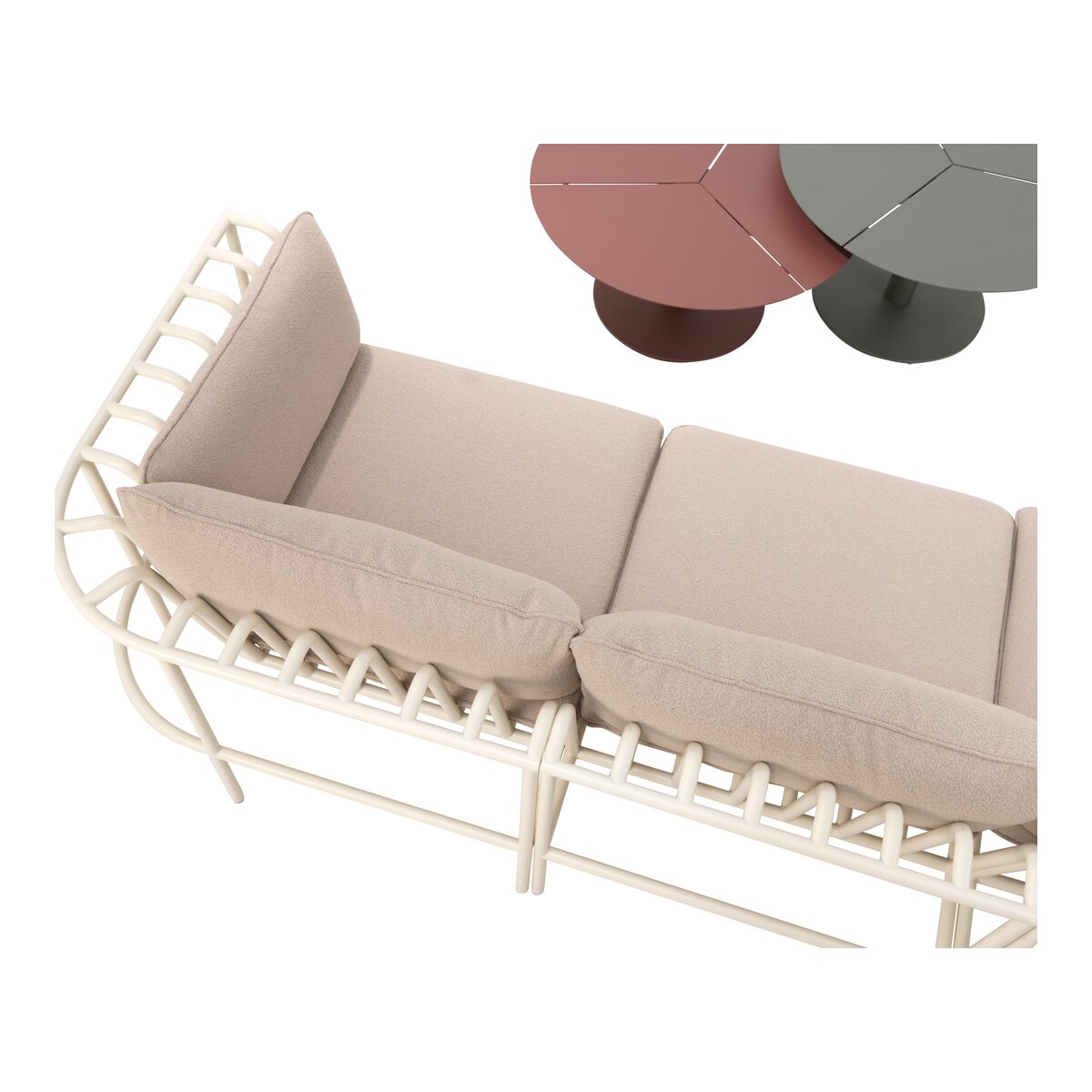 Gartencouchtisch Peace aus Aluminium - 80x80x40 cm, Zinnoberrot