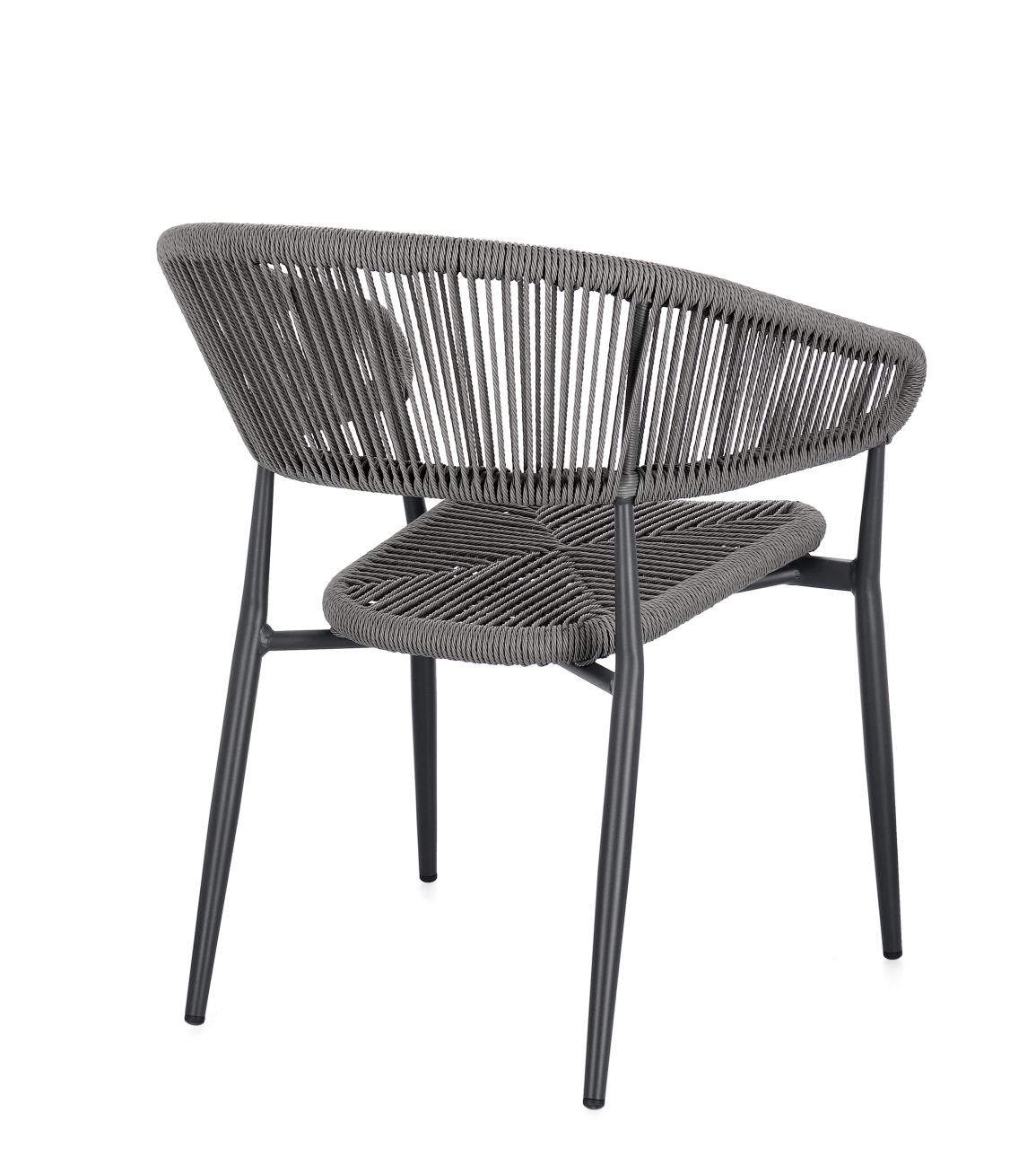 Gartenstuhl Algaida aus Aluminium, Anthrazit / Grau