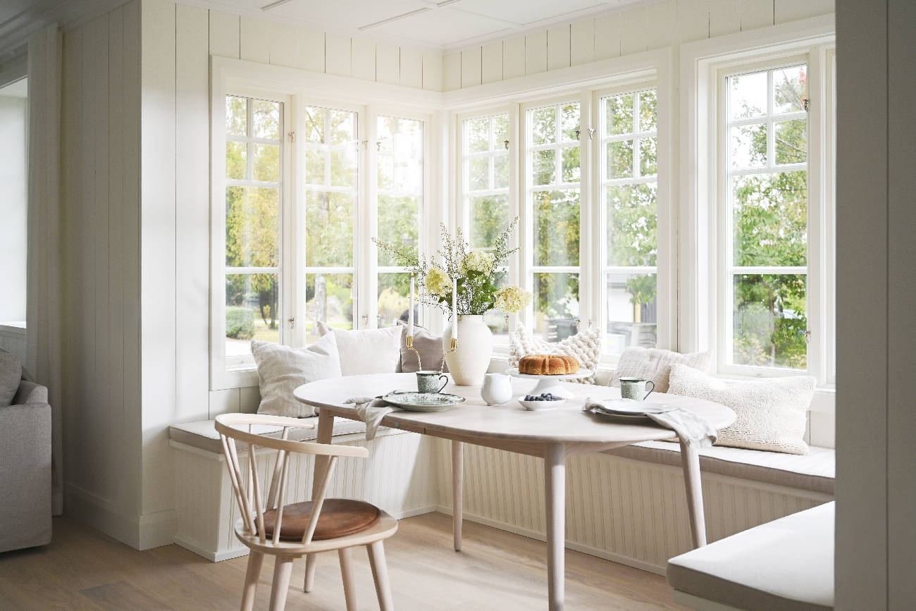 Ausziehtisch Tyler Oval 170/210cm, Eiche Weiß pigmentiert