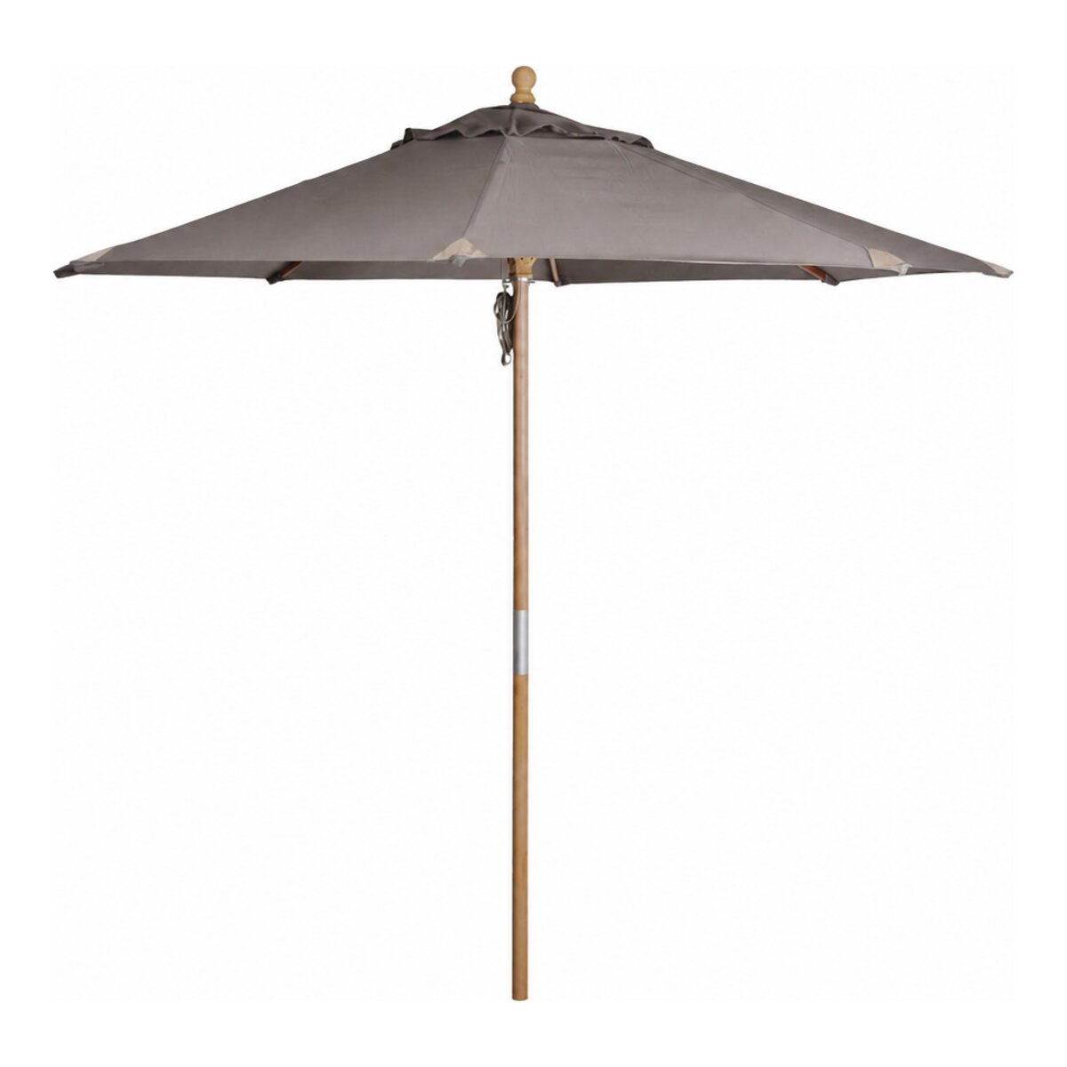 Sonnenschirm Reggio aus Buchenholz und Polyester, modern skandinavisch, Taupe, Ø 300 cm