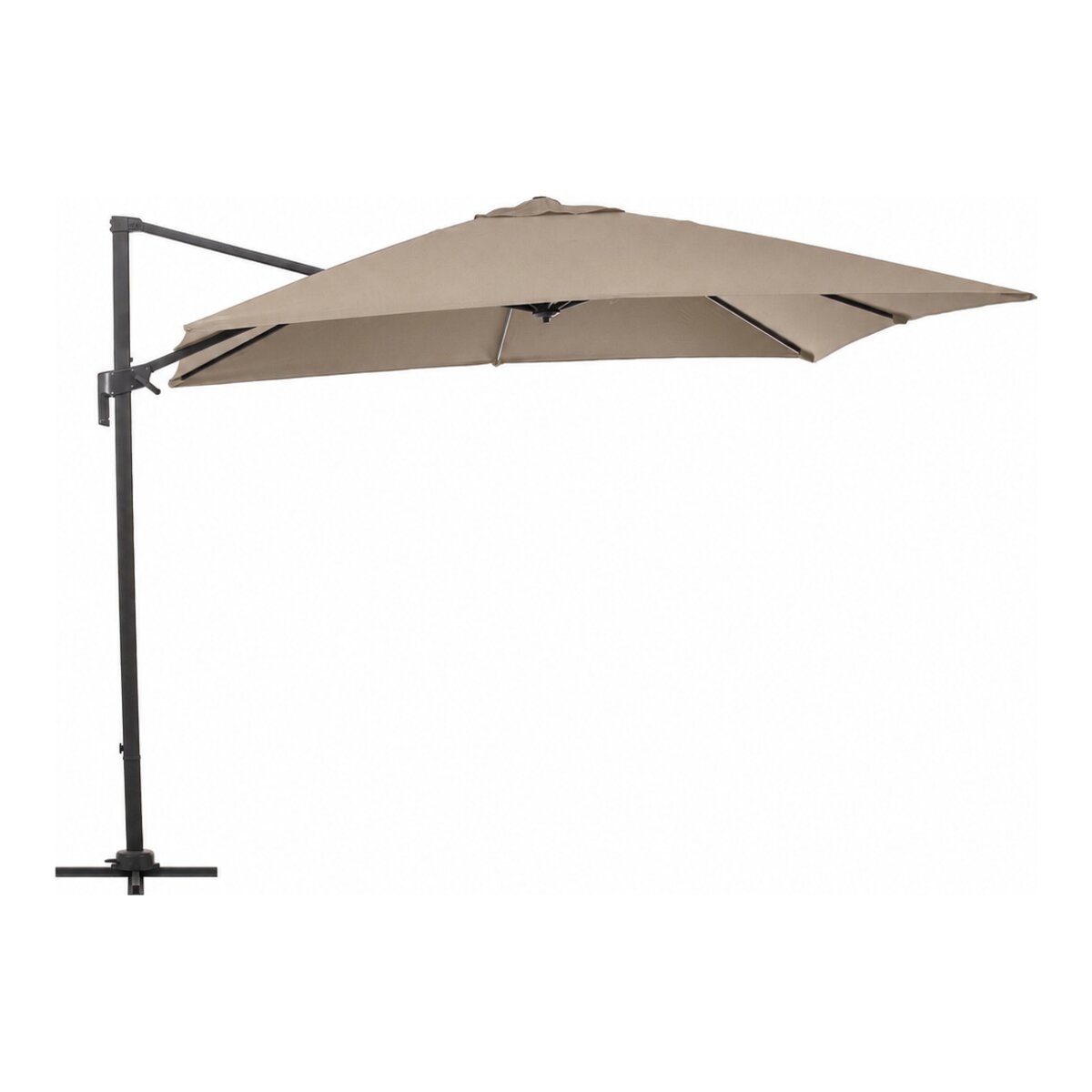 Ampelschirm Siviglia - Aluminium Anthrazit, Polyester-Stoff Taupe, 3x3 m