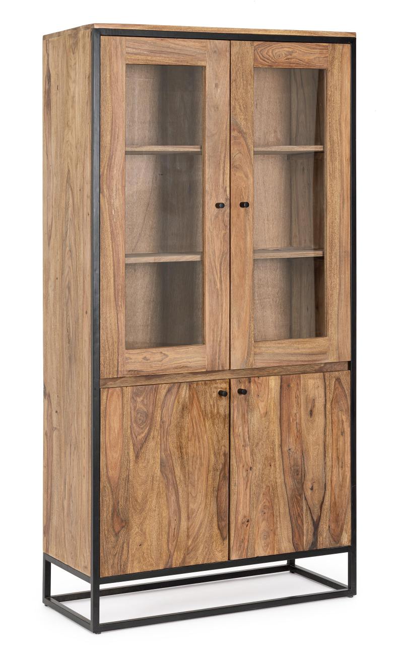 Vitrine Nartan aus Sheesham-Holz, 88 cm Vitrine Nartan aus Sheesham-Holz, 88 cm
