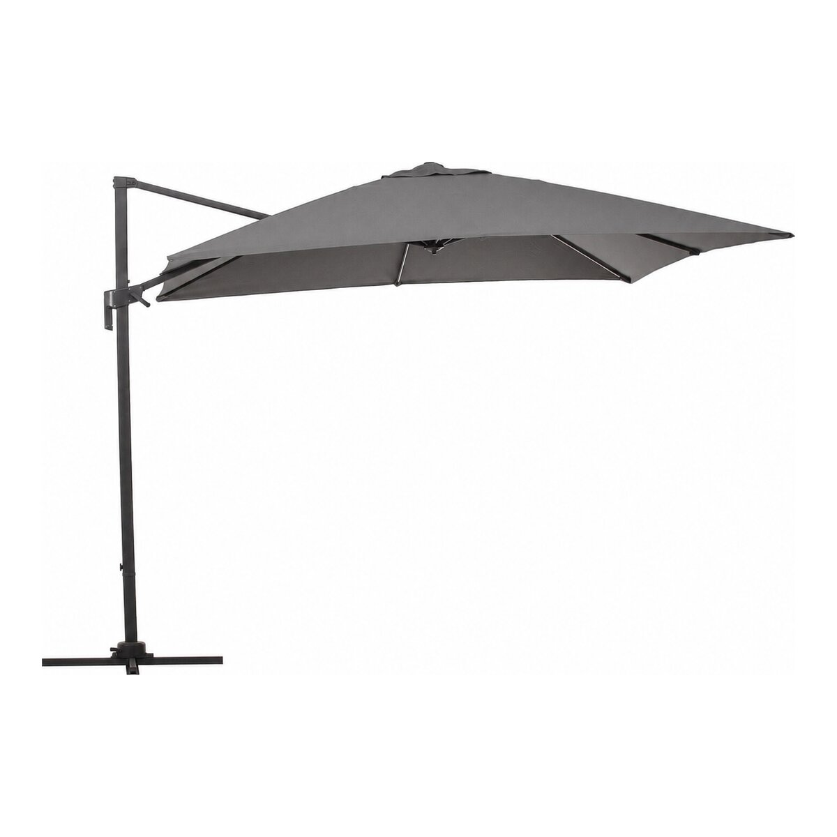 Ampelschirm Siviglia - Aluminium Anthrazit, Polyester-Stoff Dunkelgrau, 3x3 m
