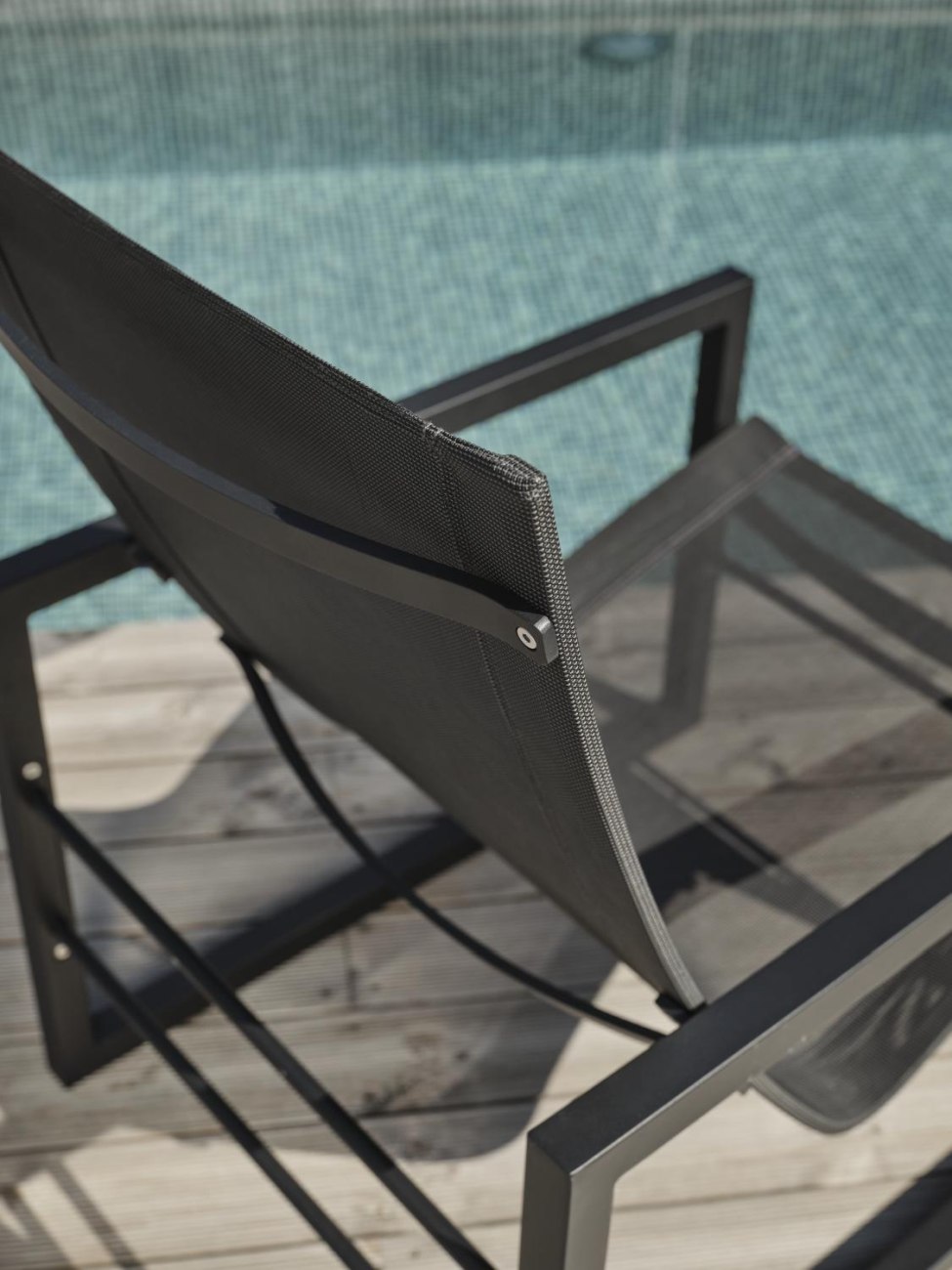 Gartensessel Vevi aus Metall, Schwarz