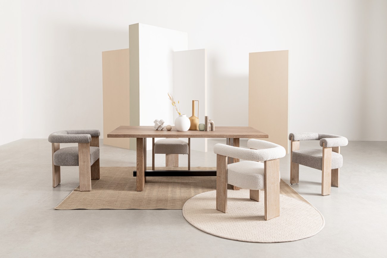 Esszimmerstuhl Agape aus Boucle, Natur / Natur