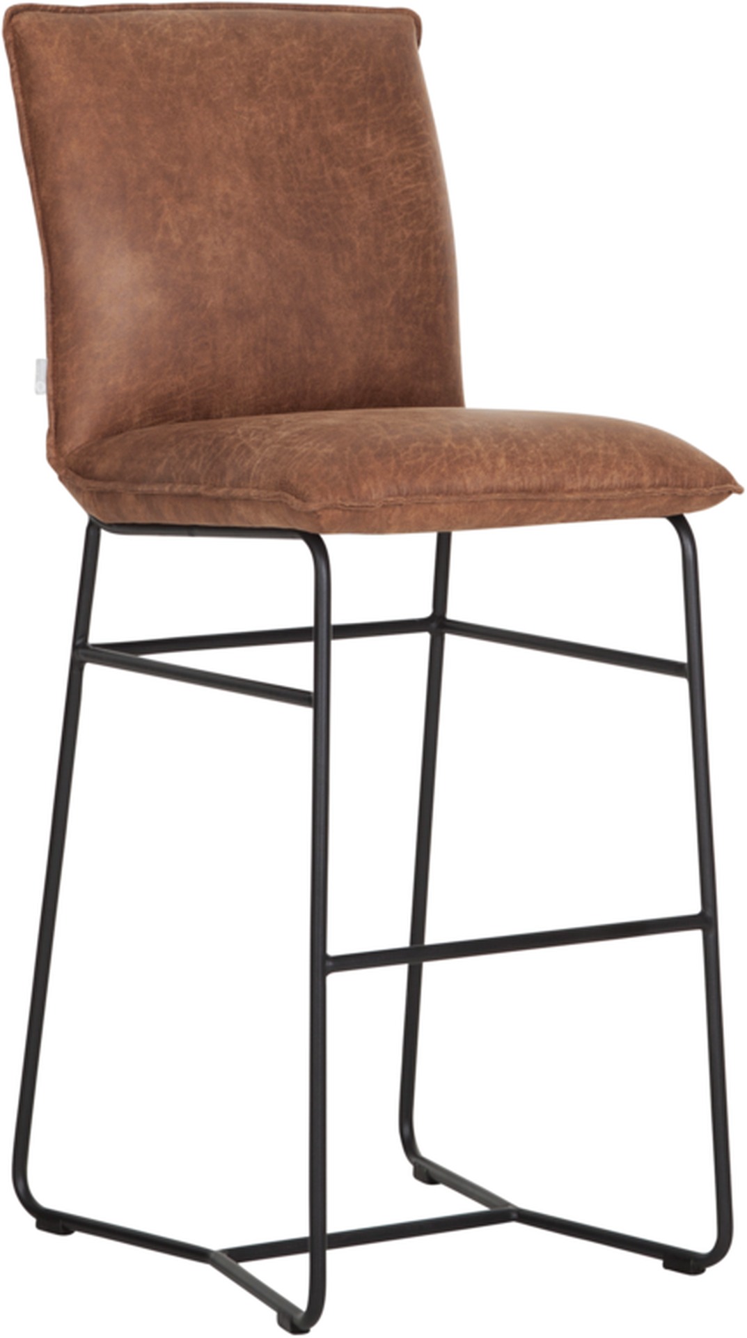 Barhocker Delaware aus recyceltem Leder, Cognac Barhocker Delaware aus Kunstleder, Cognac