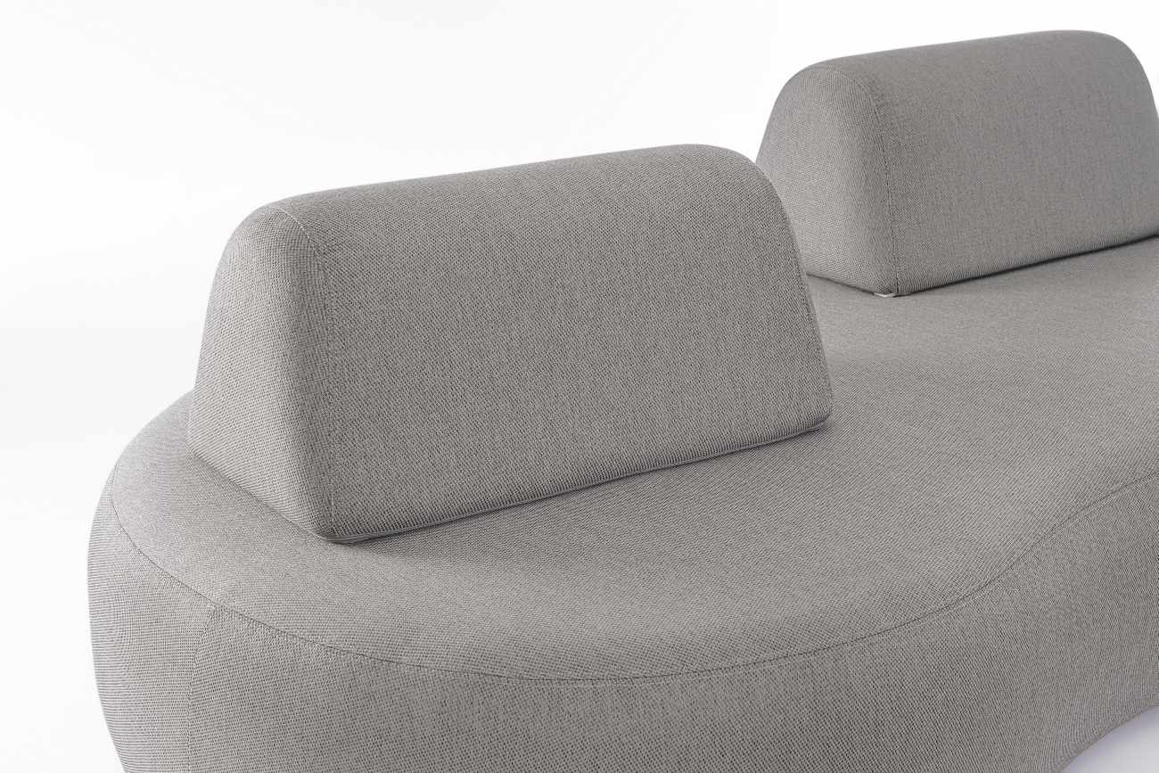 Gartensofa Cooper aus Olefin-Stoff, Grau