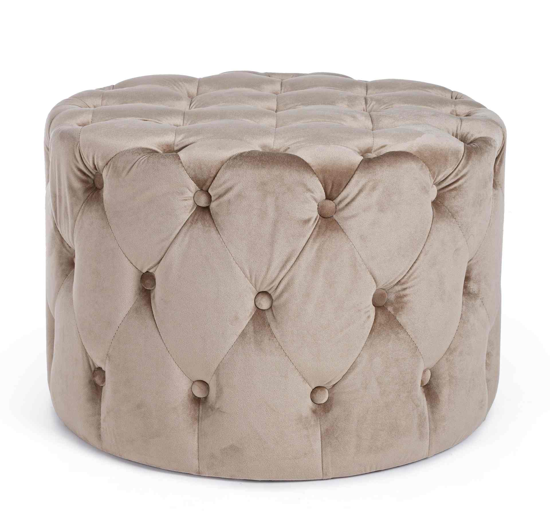 Pouf Lorella in Samt-Optik, Taupe Pouf Lorella in Samt-Optik, Taupe