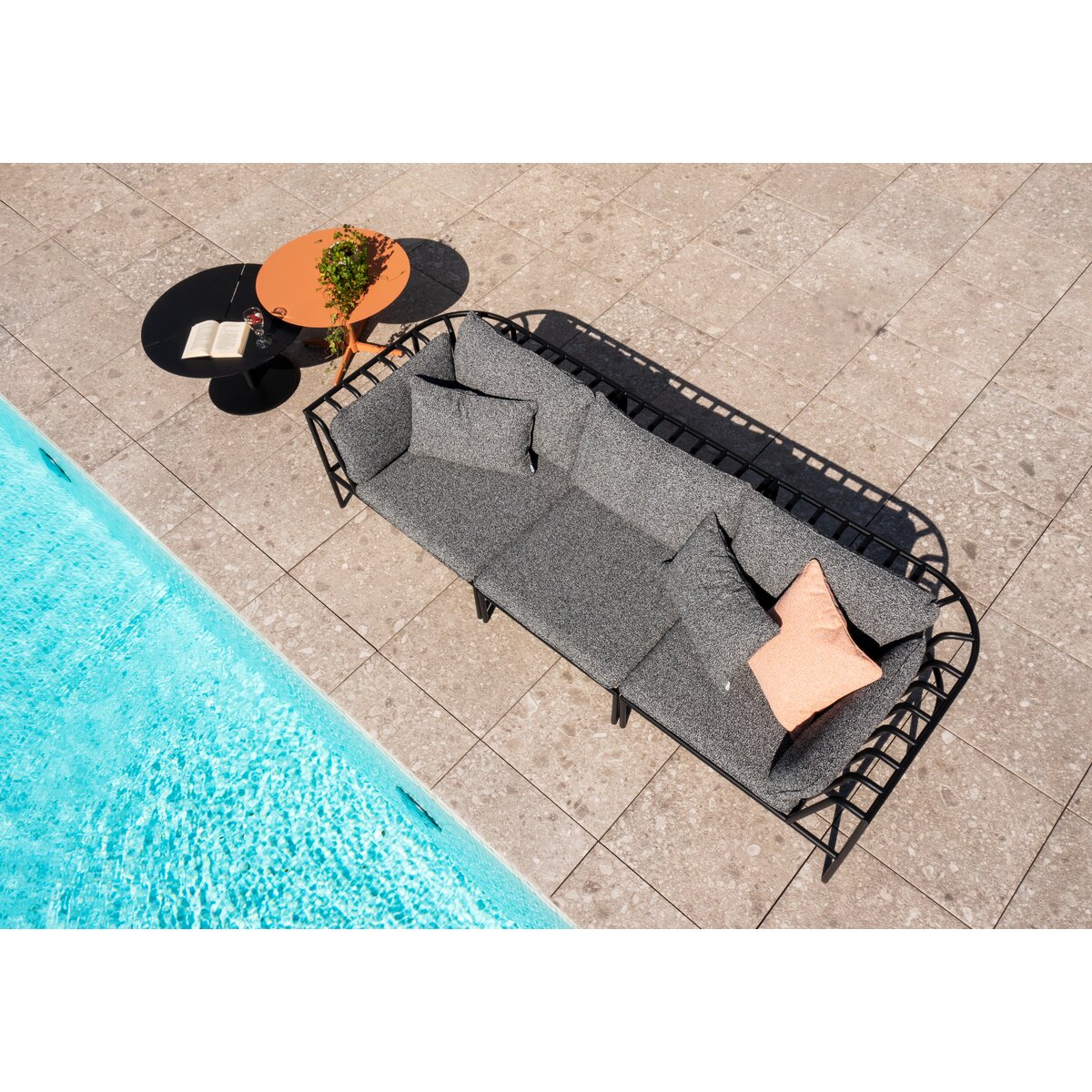 Gartencouchtisch Peace aus Aluminium - 80x80x40 cm, Schwarz