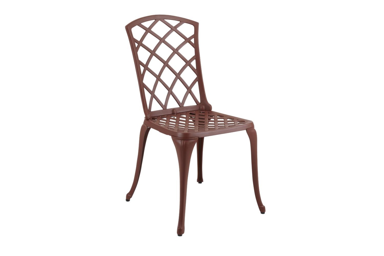 Der Gartenstuhl Arras überzeugt mit seinem modernen Design. Gefertigt wurde er aus Metall, welches einen roten Farbton besitzt. Das Gestell ist aus Metall und hat eine roten Farbe. Die Sitzhöhe des Sessels beträgt 43 cm.