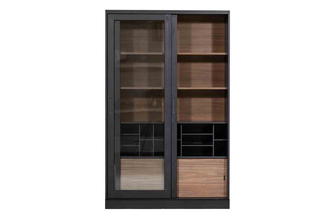 Vitrine James Schwarz aus Kiefernholz