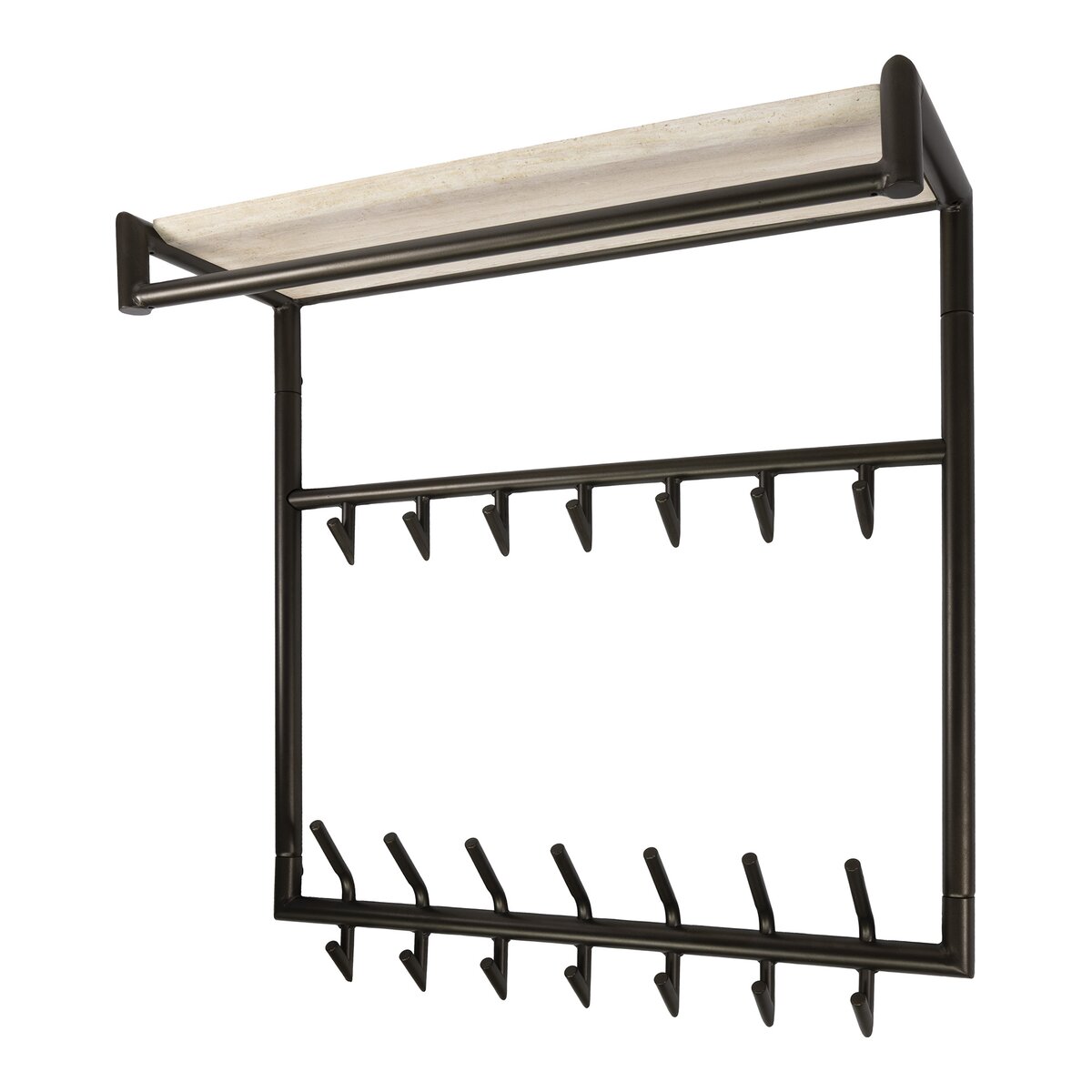Garderobe Aret mit Kleiderstange, Hutablage und 14 Haken, 85 cm