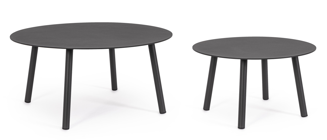 Gartencouchtisch Aminta 2er-Set aus Aluminium, Anthrazit Gartencouchtisch Aminta 2er-Set aus Aluminium, Anthrazit