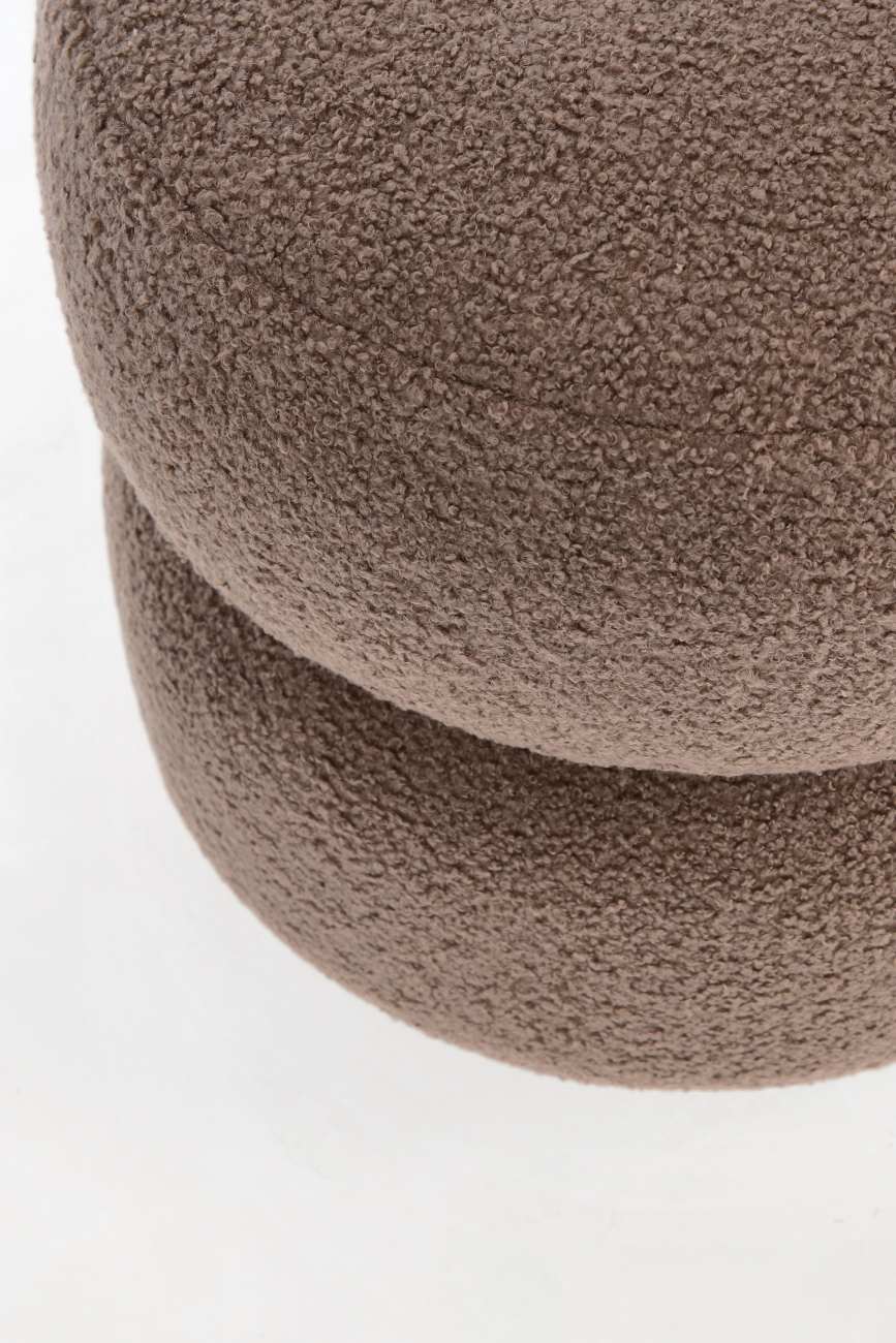 Hocker Gabby aus Boucle-Stoff, Braun