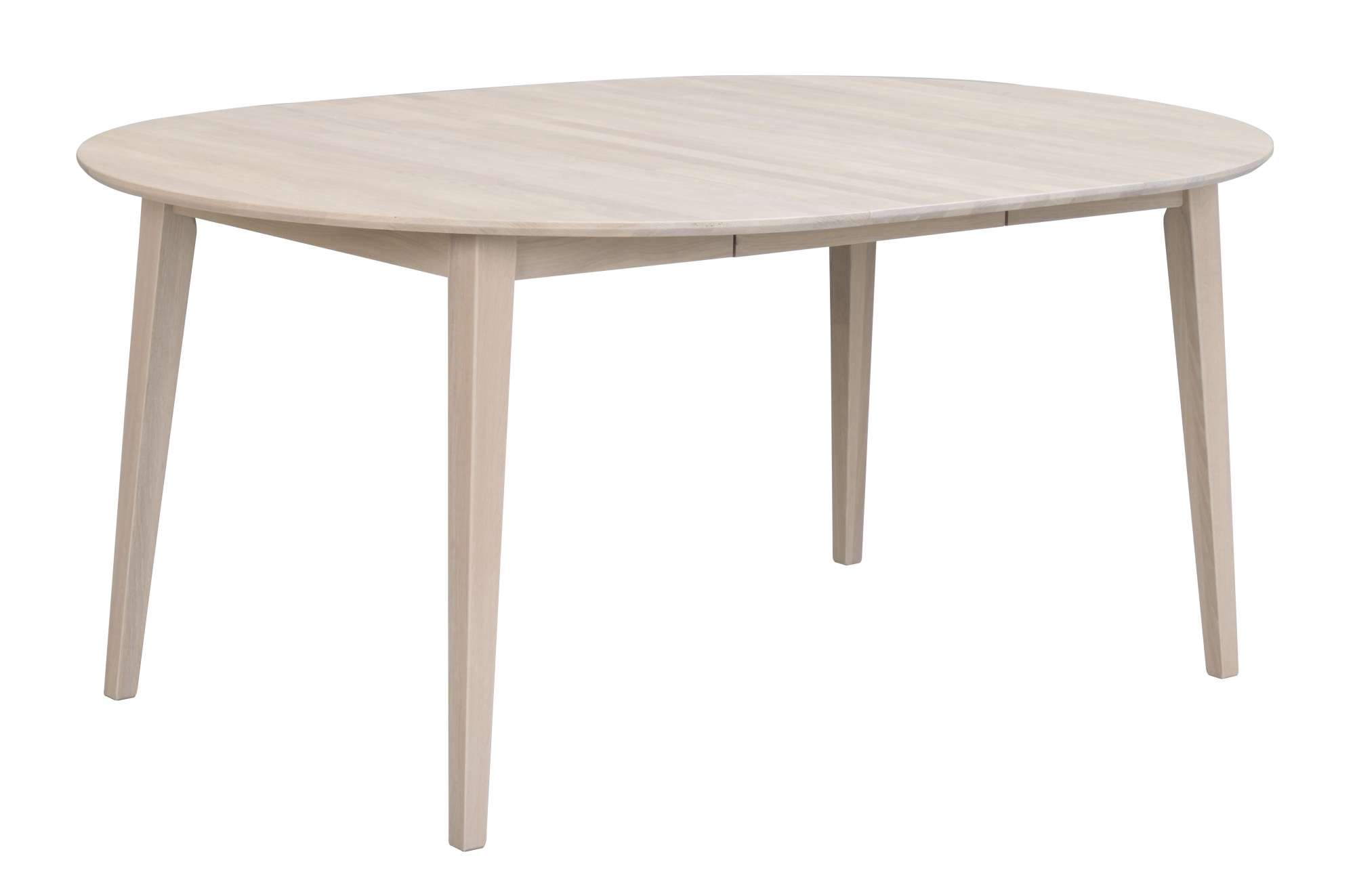 Esstisch Filippa Rund mit Auszug, 120/165cm, Eiche Weiß pigmentiert – modernes Design trifft Komfort.