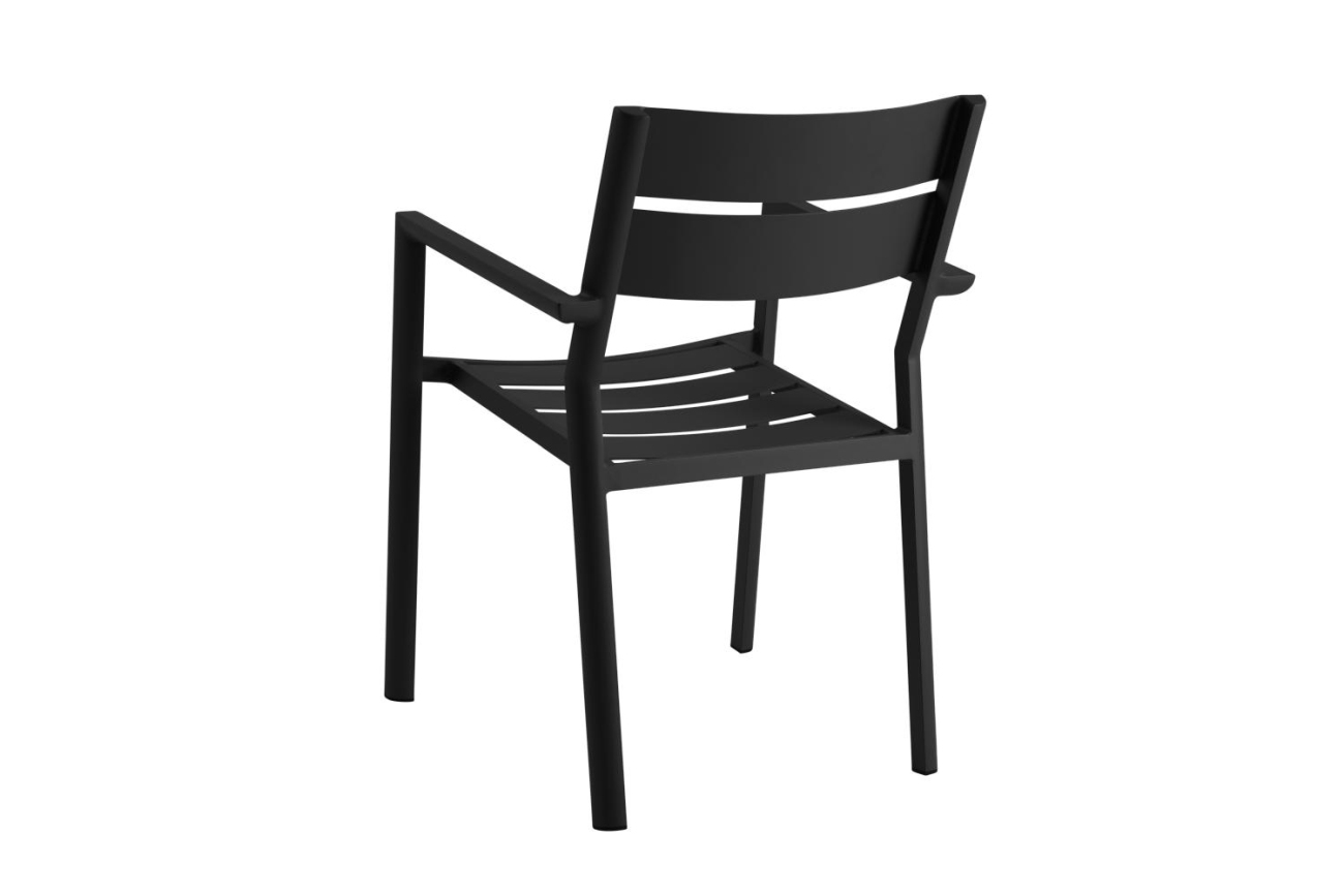 Der Gartenstuhl Delia überzeugt mit seinem modernen Design. Gefertigt wurde er aus Metall, welches einen schwarzen Farbton besitzt. Das Gestell ist auch aus Metall und hat eine schwarze Farbe. Die Sitzhöhe des Stuhls beträgt 43 cm.